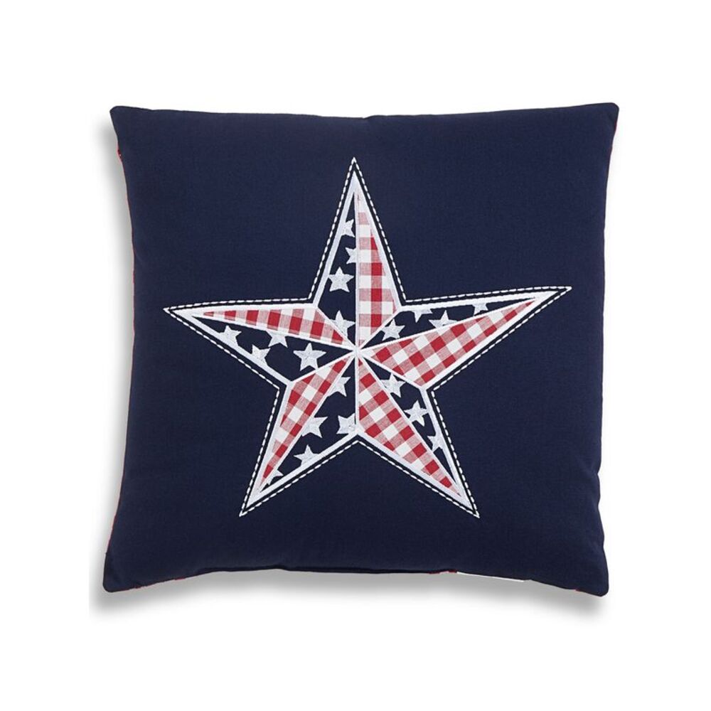 KENSINGSTON GARDEN Navy Patterned 18 X 18 Square Decorative Pillow